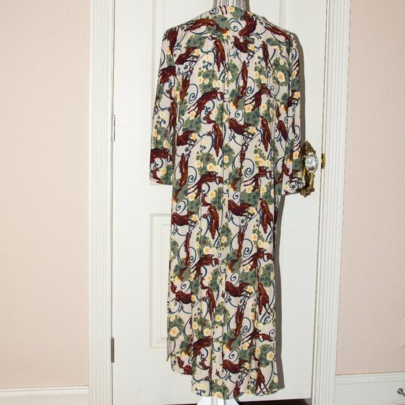 Kerrits EQL Horse Print Duster M/L Horses,  Flowers, Scroll print 100% Viscose - Picture 5 of 7